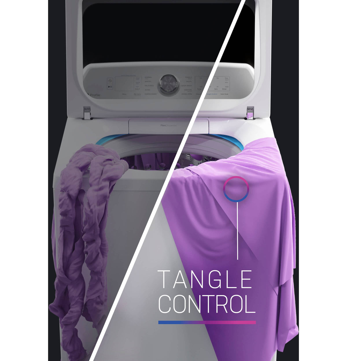 GE Profile - 5.4 Cu. Ft. High Efficiency Smart Top Load Washer with Smarter Wash Technology, Easier Reach & Direct Drive Motor - White
