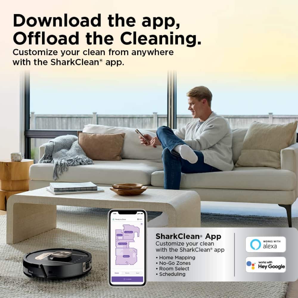 Shark - PowerDetect ThermaCharged Robot Vacuum & Mop with Heated Mop Cleaning NeverTouch Pro Base - Black