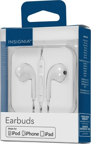Insignia™ - Wired Earbud Headphones - Off-white