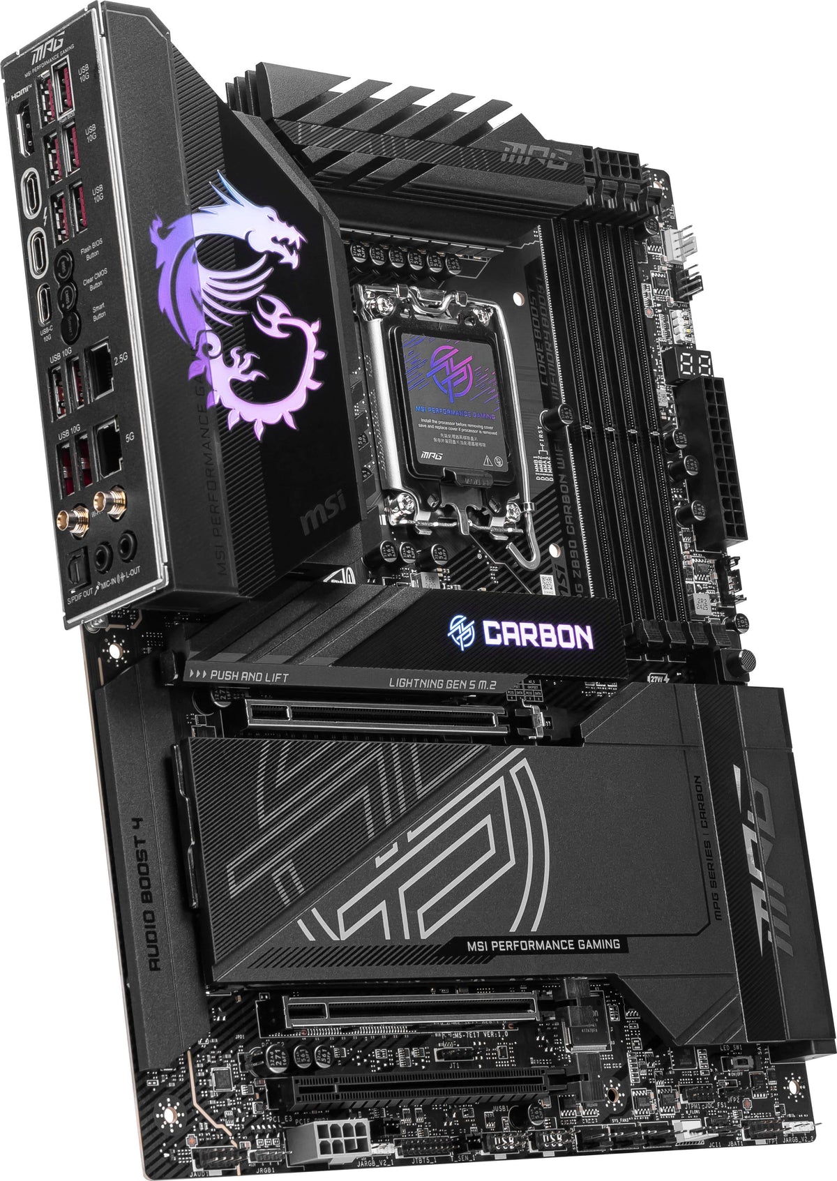 MSI - MPG X870E CARBON WIFI (Socket AM5) AMD X870E ATX DDR5 Wi-Fi 7 Motherboard - Black