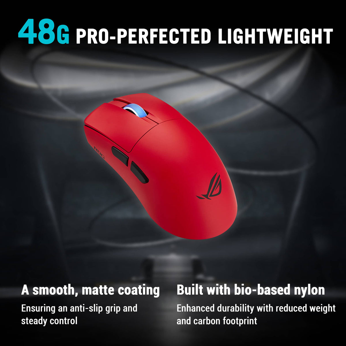 ASUS - ROG Harpe II Ace Ultralight Optical Gaming Mouse with ROG SpeedNova Wireless Technology - Wireless - Lava Red