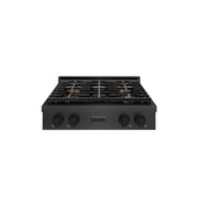 ZLINE - 30 in. Wide 4 Burner Paramount Gas Rangetop DuoPro Cooktop in Black Satin Stainless Steel (PSRTBS-30) - Black Satin Stainless Steel