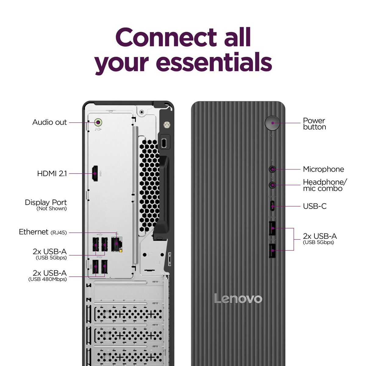 Lenovo - IdeaCentre Tower 8 Desktop - AMD Ryzen 7 250 - 16GB Memory - 1TB SSD - Luna Grey
