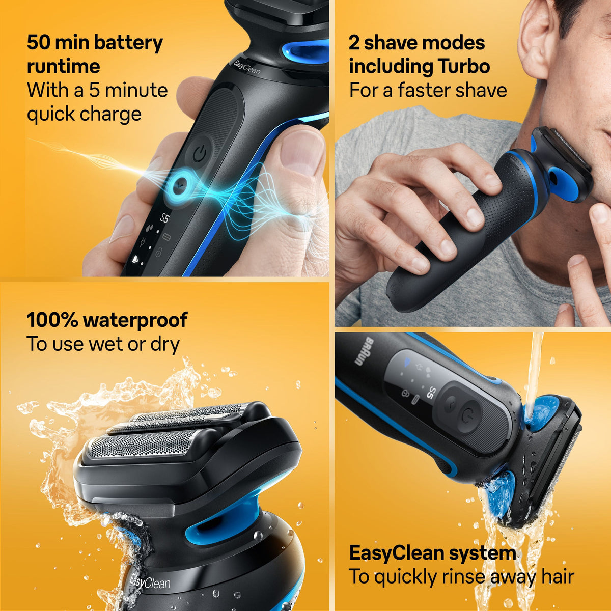 Braun - Series 5 Wet/Dry Electric Shaver - Blue
