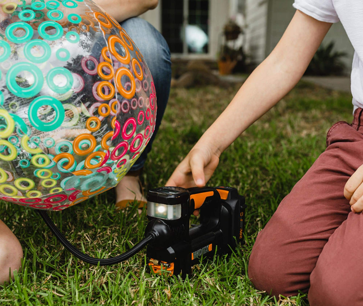 WORX - 20V MAX Cordless Multi-Function Air Pump Inflator (1 x 2.0aH Battery and 1 x Charger Included) - Black