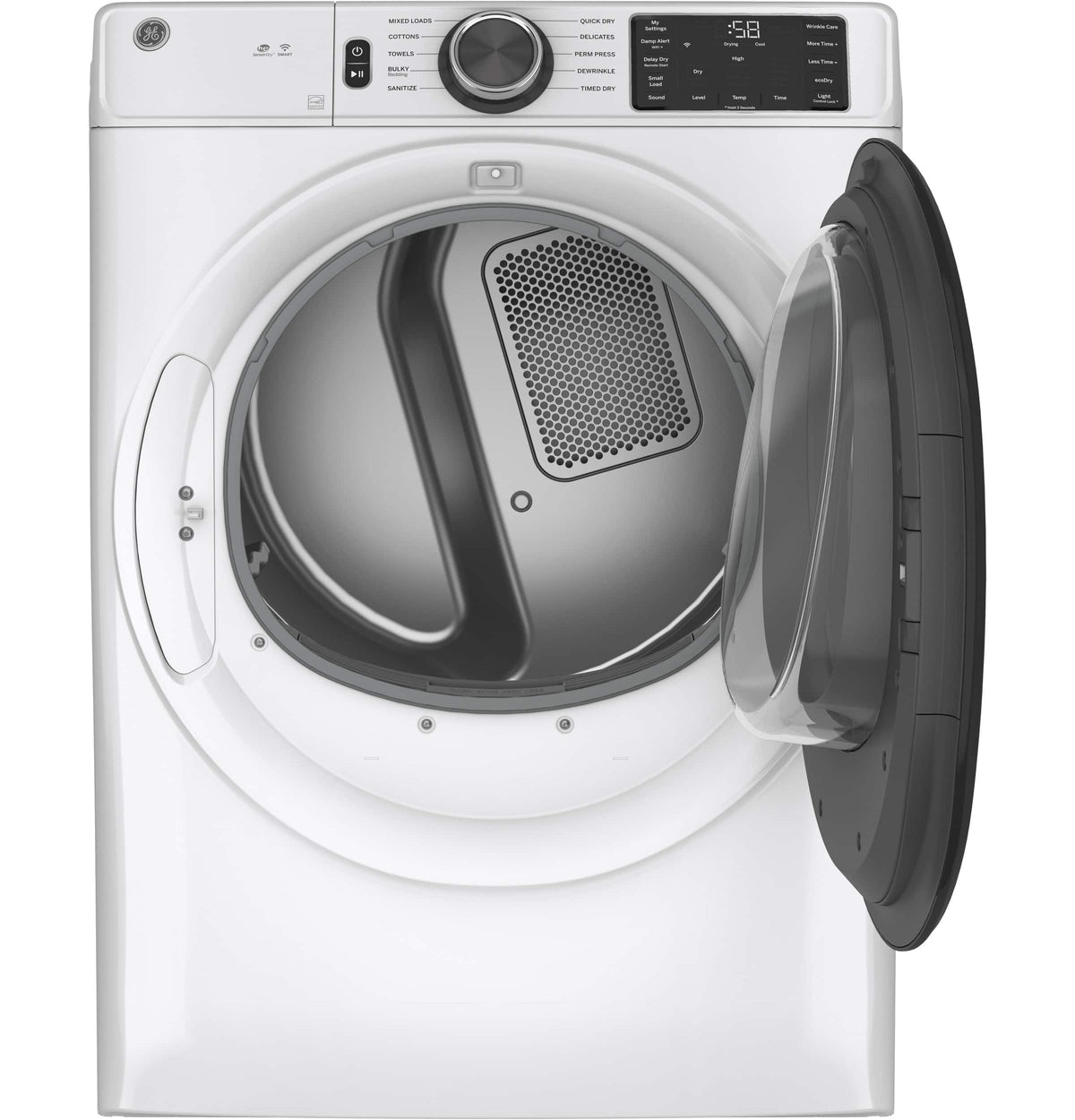GE - 7.8 Cu. Ft. Stackable Smart 10-Cycle Electric Dryer - White
