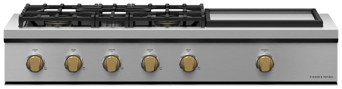 Fisher & Paykel - Pro Rangetop Dial Kit, 48 in, 5 Burner - Brass