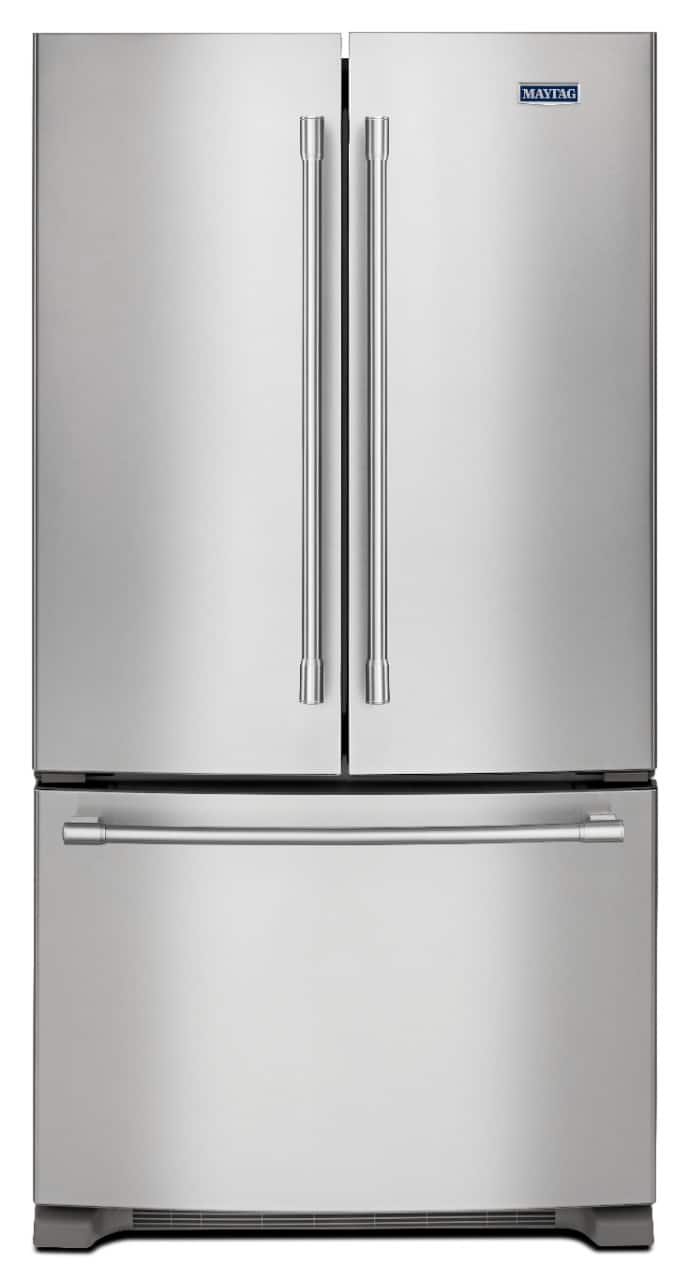 Maytag - 36 in. wide 20 cu. ft. French Door Refrigerator with PowerCold Feature - Stainless Steel
