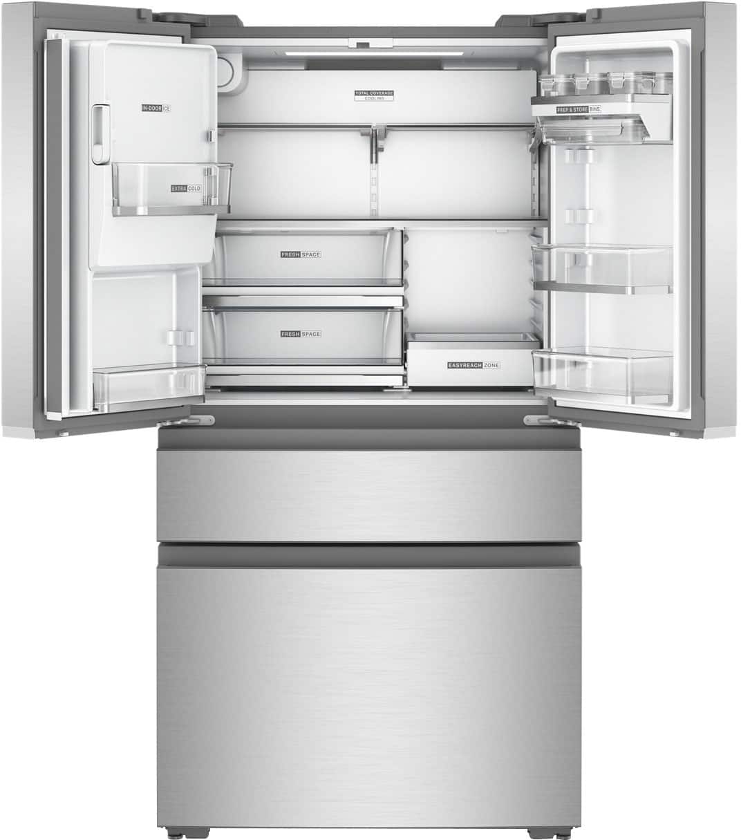 Whirlpool - 22 Cu. Ft. Counter Depth 4-Door French Door Refrigerator - Fingerprint-Resistant Stainless Finish