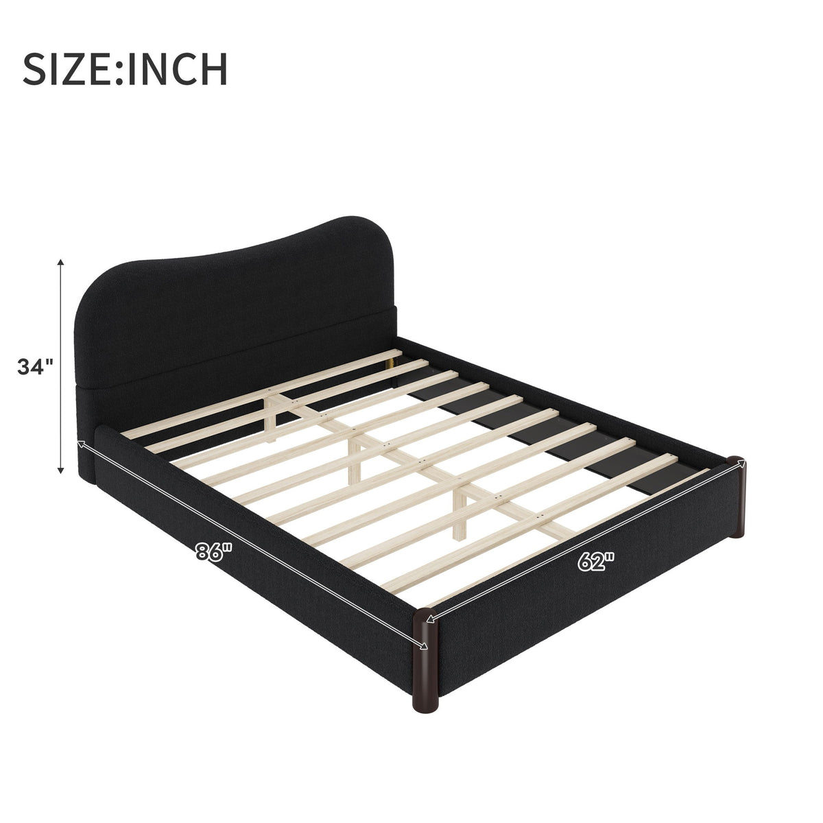 Base de cama tapizada con plataforma Comfort