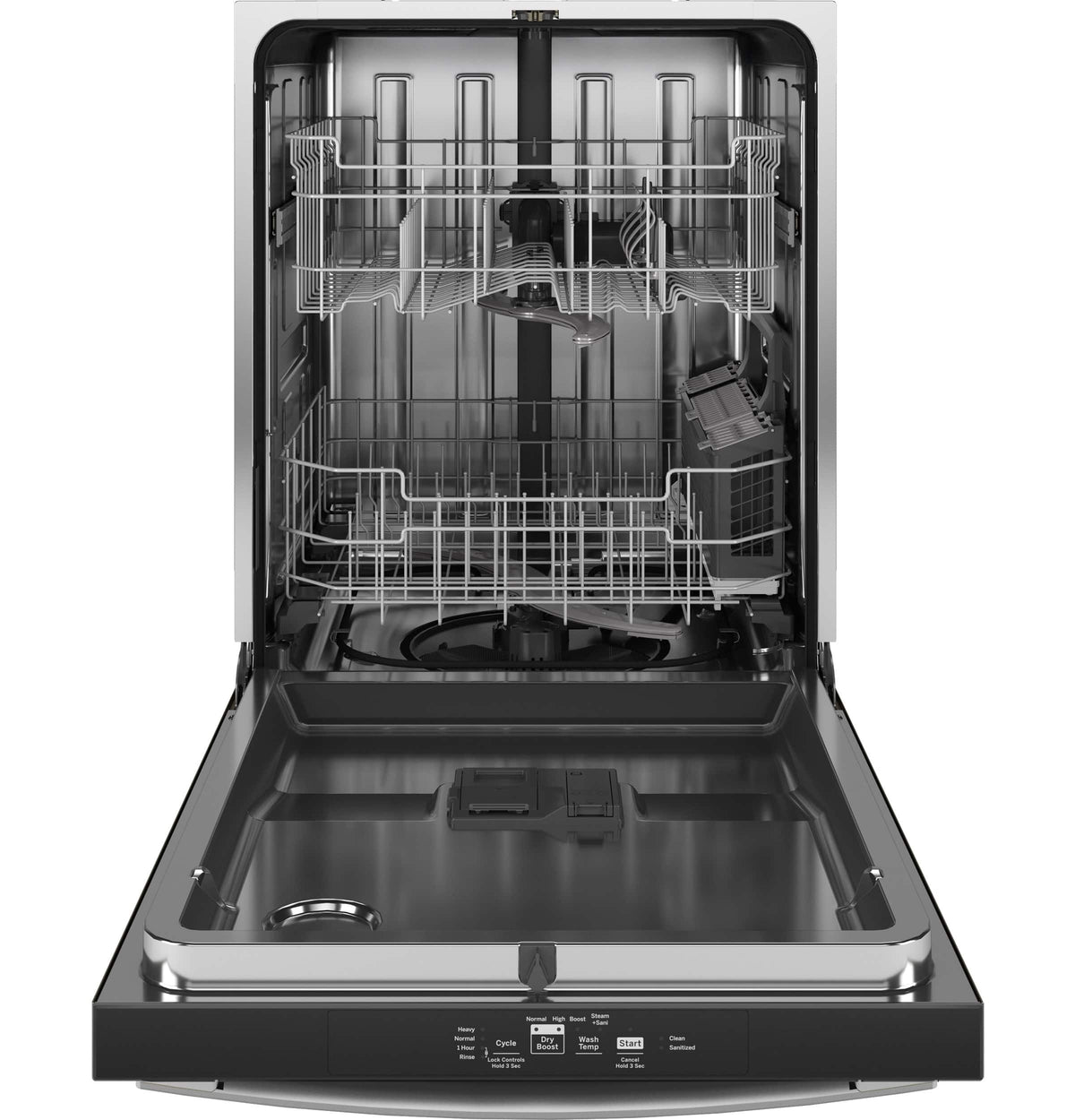 GE - ENERGY STAR 24" Top Control Built-In Stainless Steel Tub Dishwasher with Sanitize Cycle and Dry Boost, 48 dBA - Stainless Steel