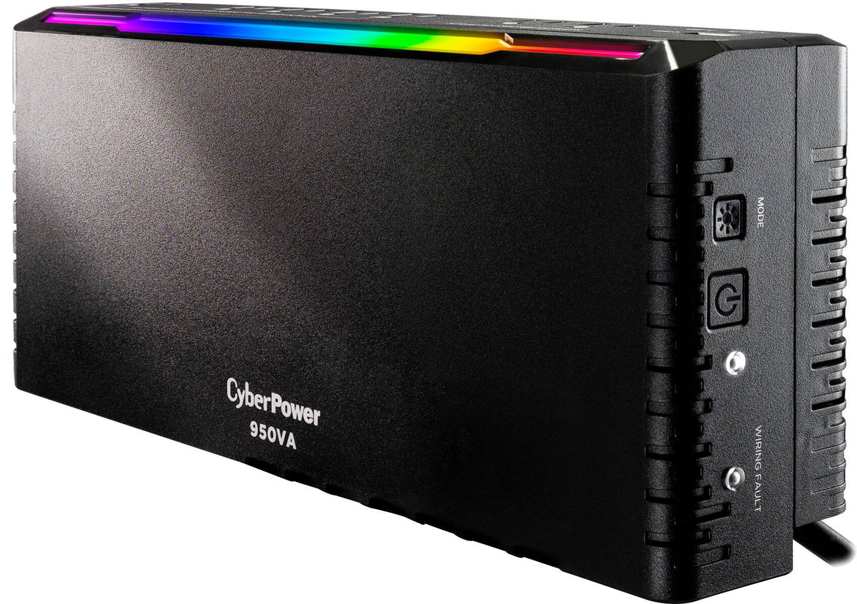 CyberPower - GX950UC Gaming UPS System with RGB Lighting and USB Charging Ports - Black