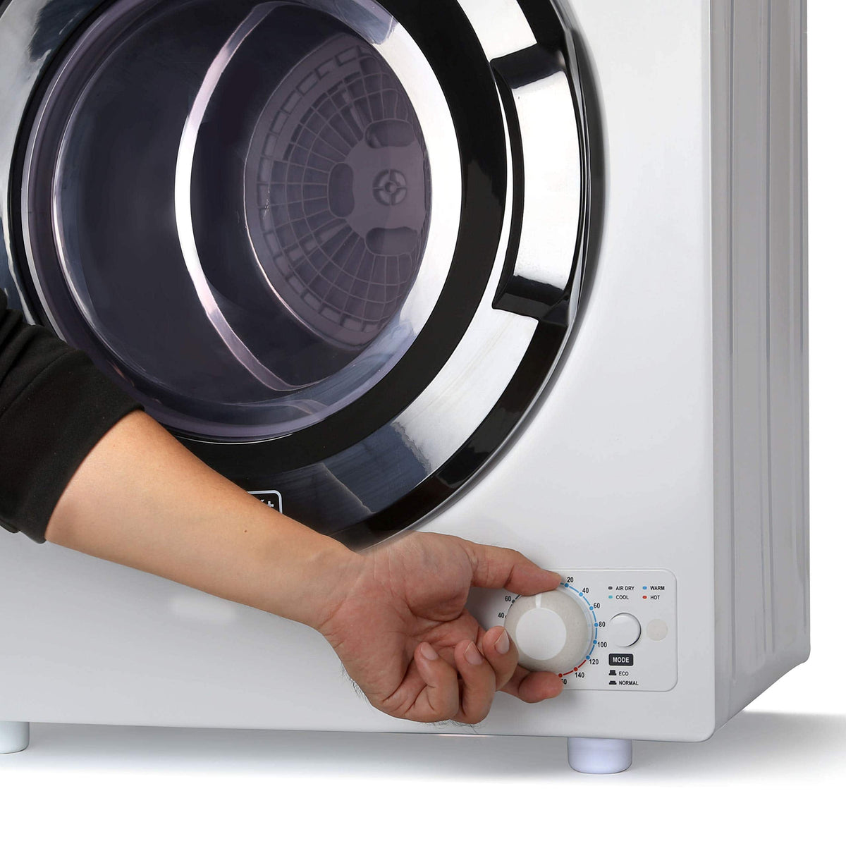 Black+Decker - 3.5 Cu.Ft. Stackable Smart Electric Dryer with Standard Wall Outlet - White