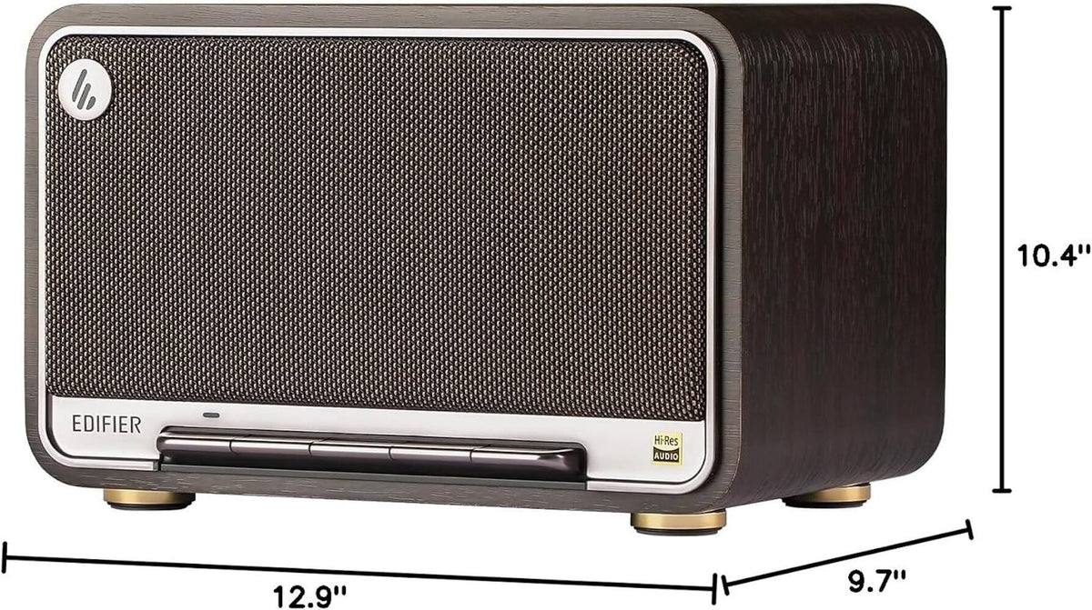 Edifier - D32 Portable Bluetooth 5.3 Wireless Speaker with Apple AirPlay High Resolution Audio and 11 Hour Battery Life - Black Walnut