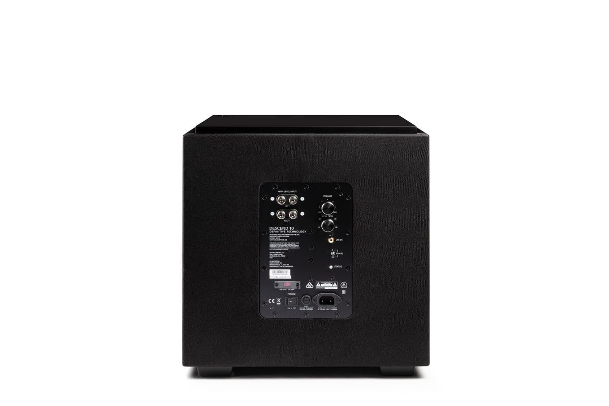 Definitive Technology - Descend DN10 10" Sub, 3XR Architecture, 500W Peak Class D Amplifier, (2) 10" Bass Radiators - Black