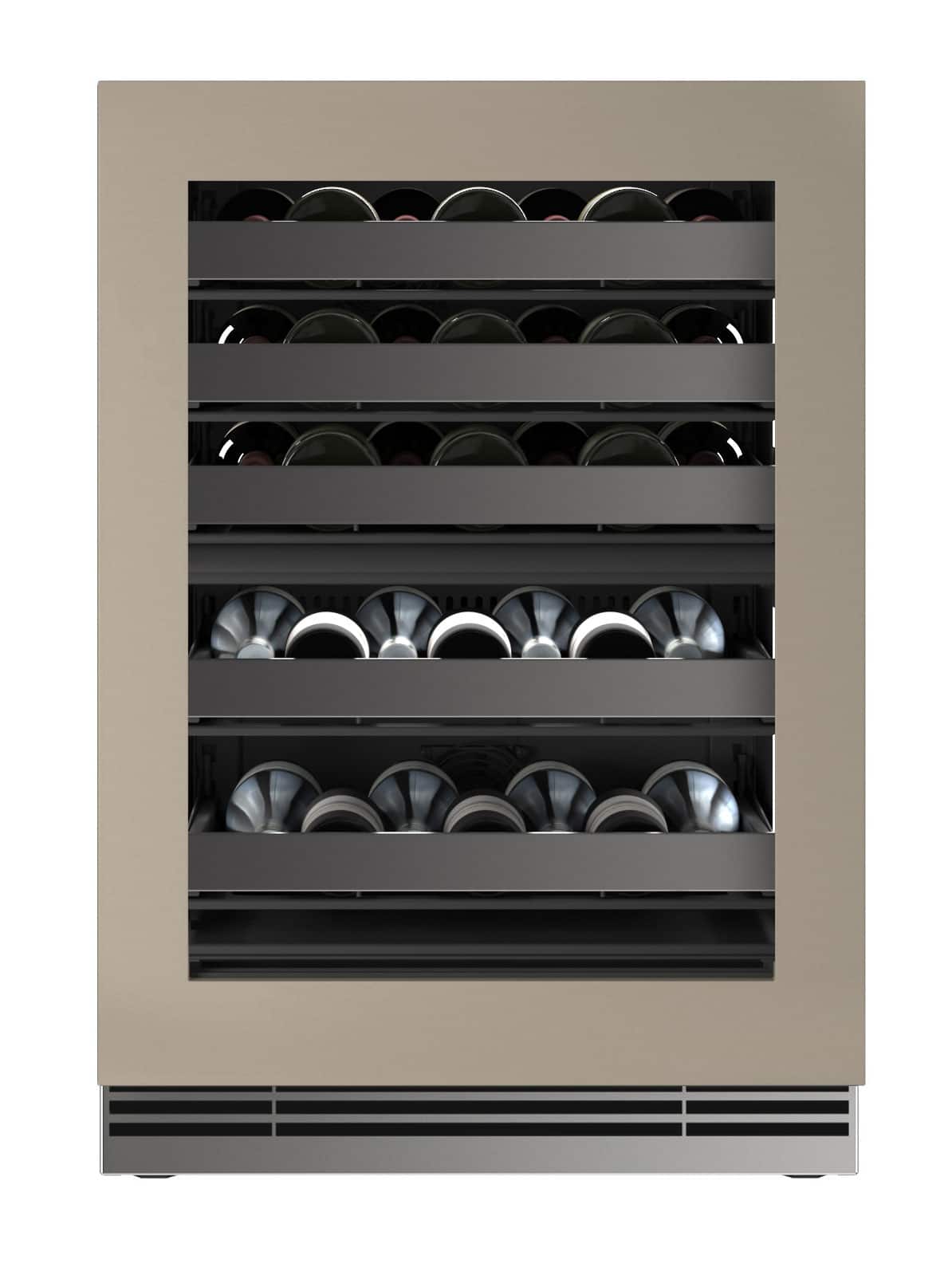 U-Line - 24"W. 5.1 Cu.Ft. Built-In Dual-Zone Wine Ref.-Panel Ready Fram w. Glass - Custom Panel Ready