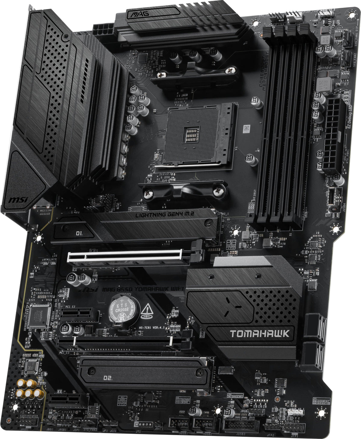 MSI - B550 TOMAHAWK WIFI (Socket AM4) AMD B550 ATX DDR4 Wi-Fi 6E Motherboard - Black