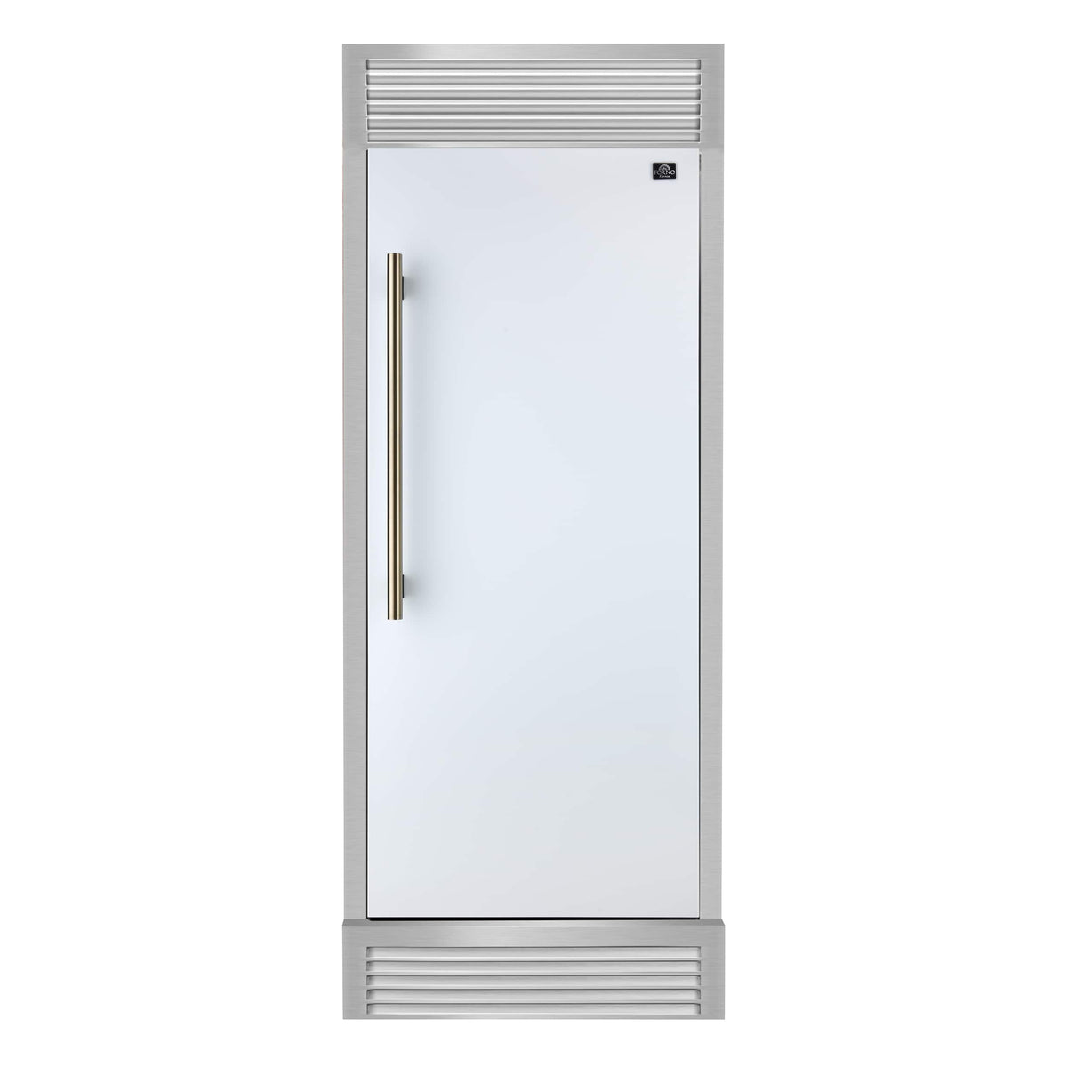 Forno Appliances - Maderno 13.6 Cu. Ft. Built-In Upright Convertible Freezer with Decorative Trim and Right Swing Door - White