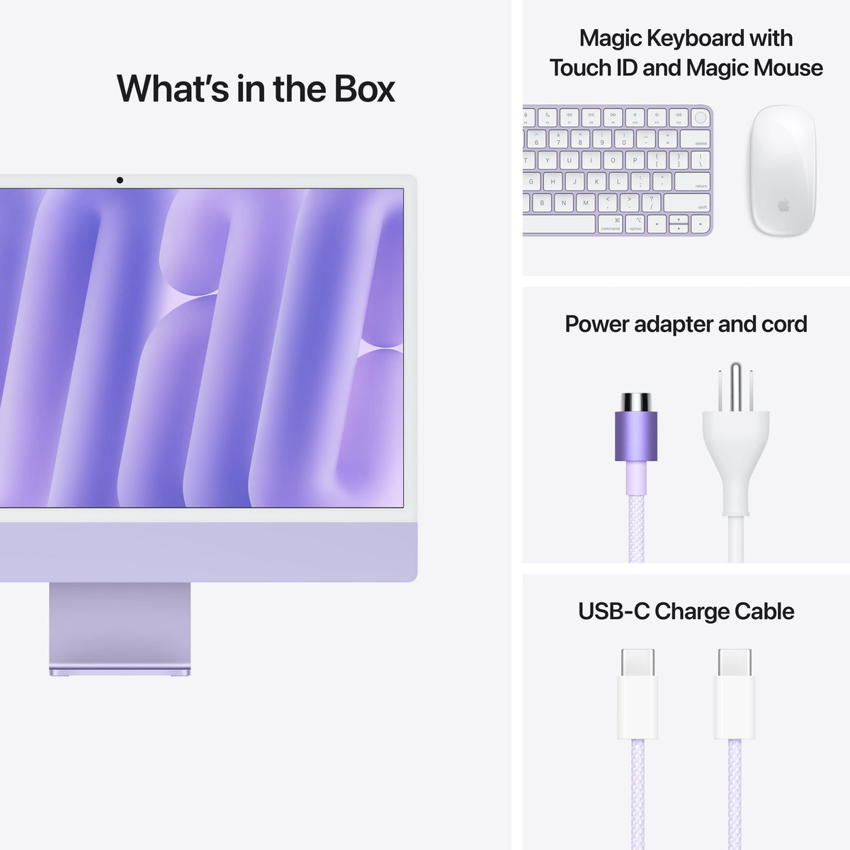 Apple - iMac 24-inch All-in-One - M4 chip - Built for Apple Intelligence - 10 Core CPU - 10 Core GPU - 16GB Memory - 256GB SSD - Purple