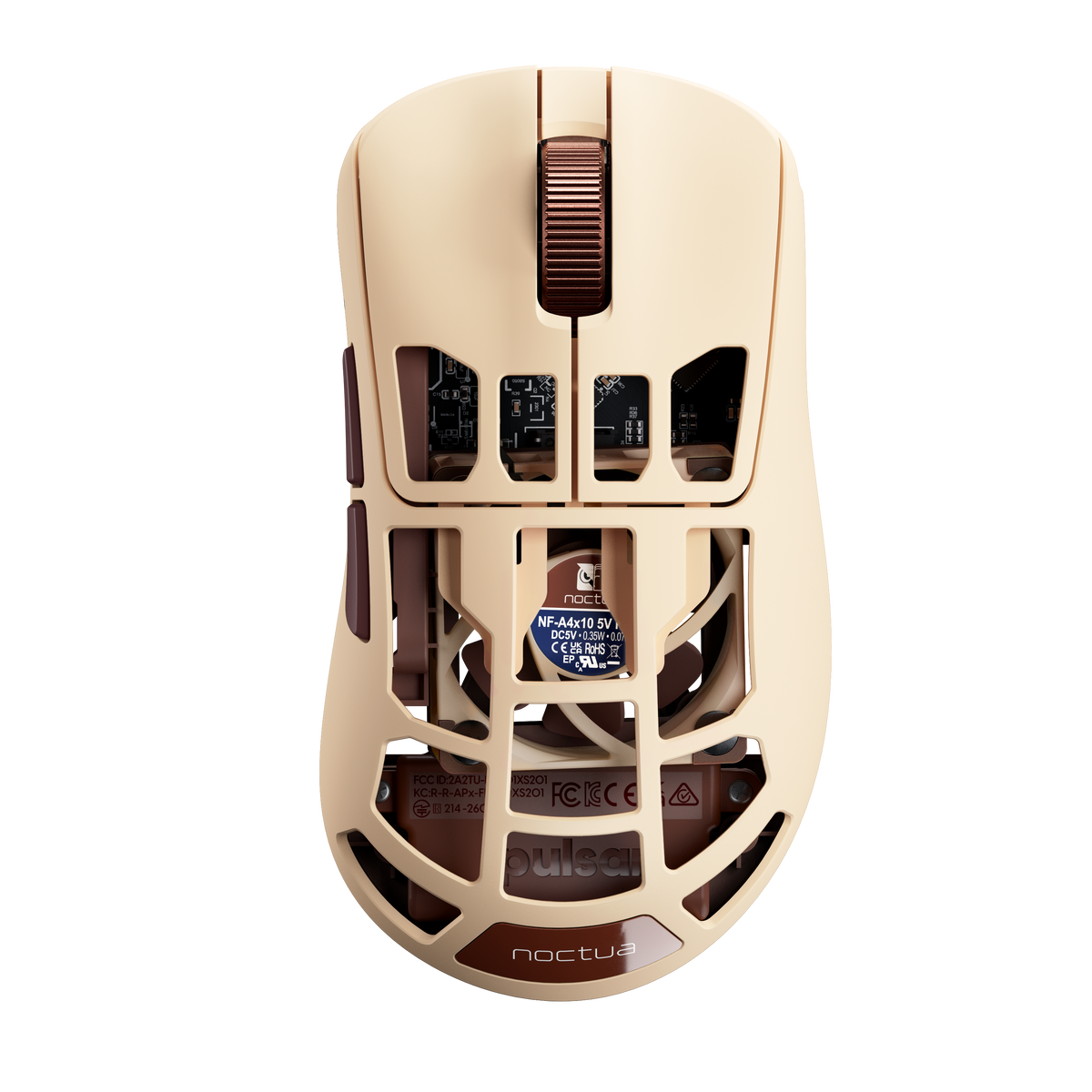 Pulsar - Feinmann F01 Wireless Mouse - Noctua Edition - Wireless - Brown