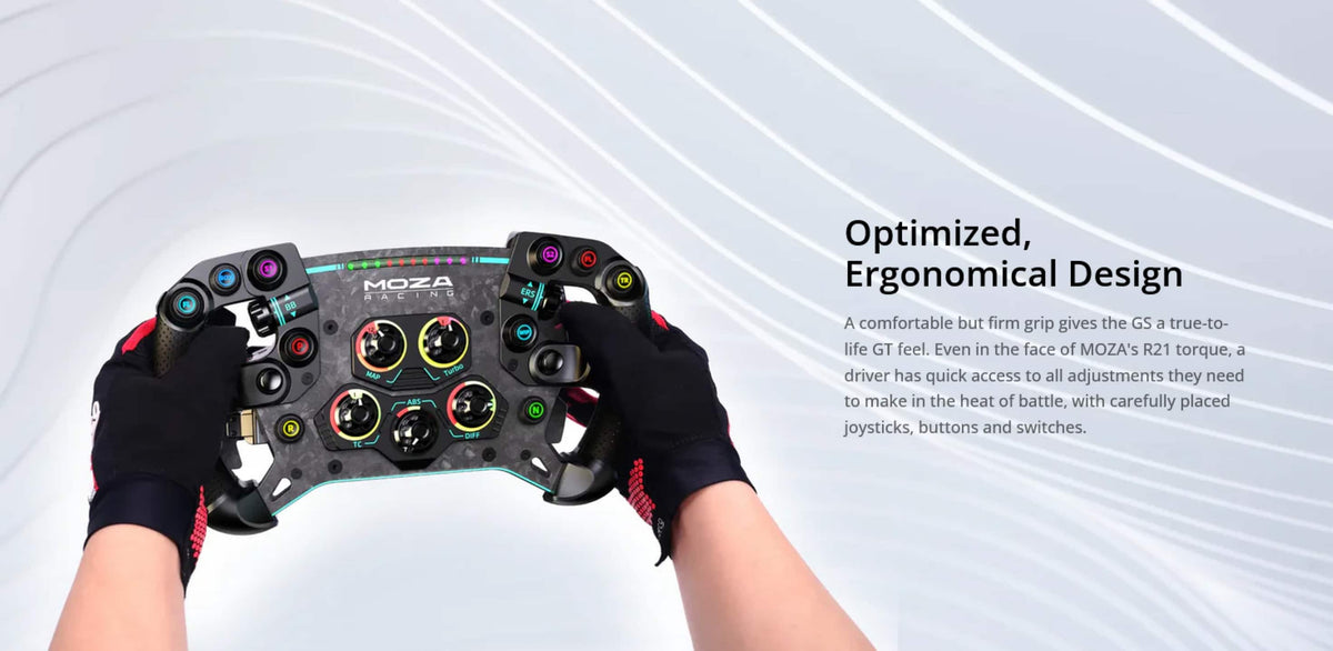 Moza Racing - GS V2P Sim Racing Formula Steering Wheel for Windows - Black