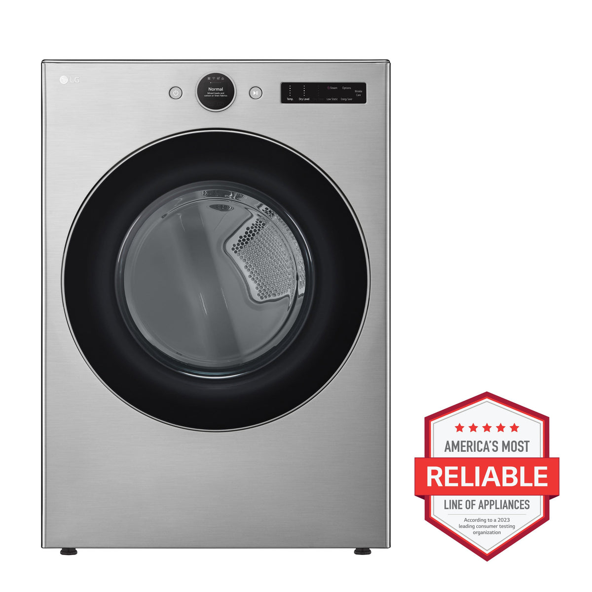 LG - 7.4 Cu. Ft. Stackable Smart Electric Dryer with Steam and Sensor Dry - Graphite Steel