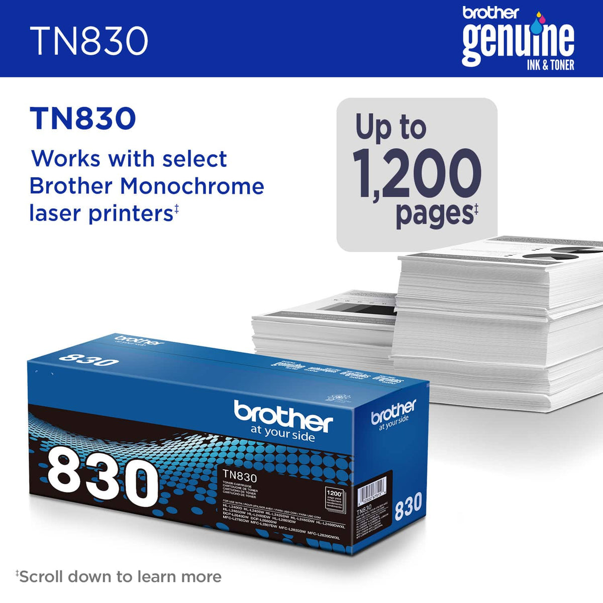 Brother - TN830 Standard-Yield Toner Cartridge - Black