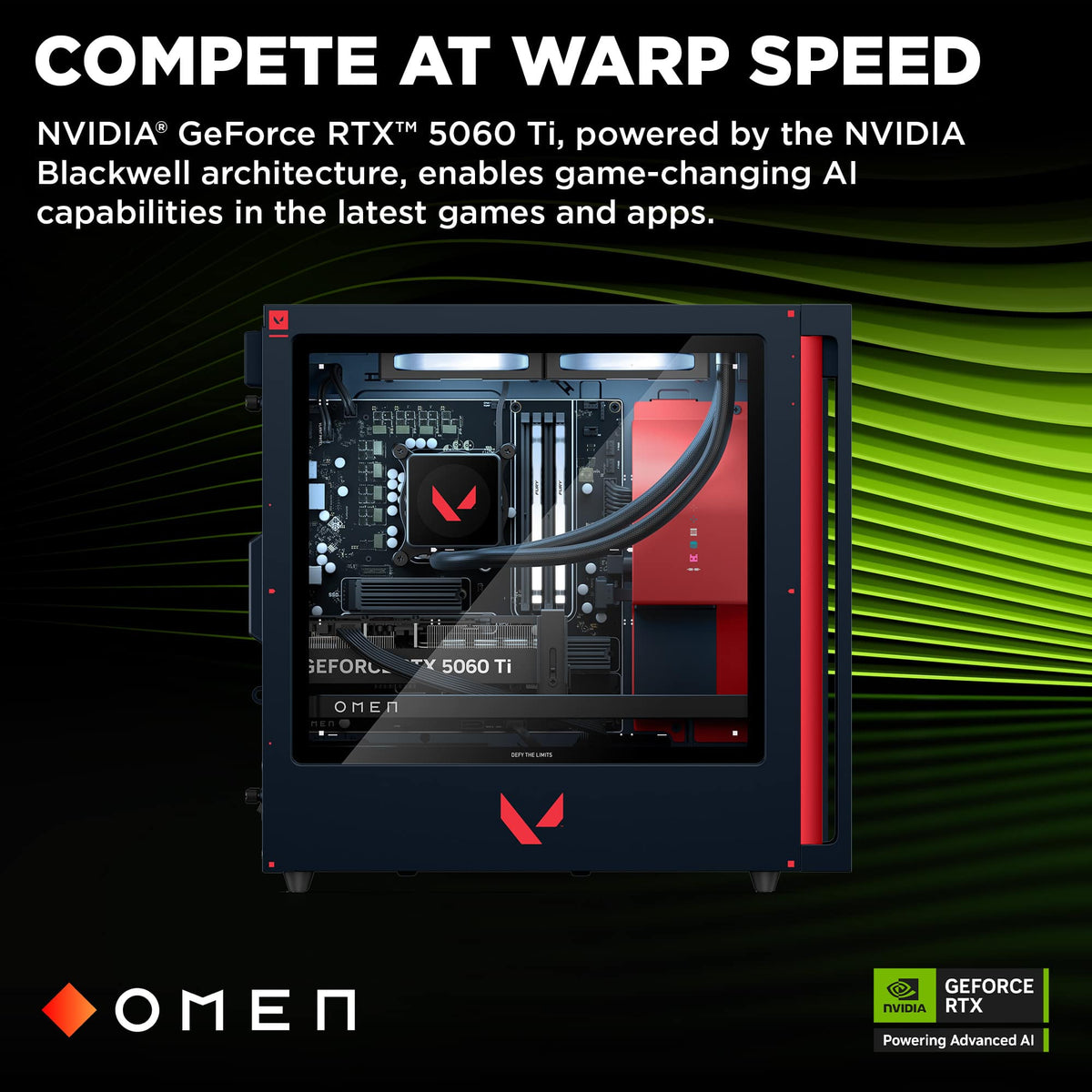 HP OMEN - 35L VALORANT Ltd. Ed. Gaming Desktop - Intel Core i7-14700F 2024 - 16GB Memory - NVIDIA GeForce RTX 5060 Ti - 1TB SSD - Navy