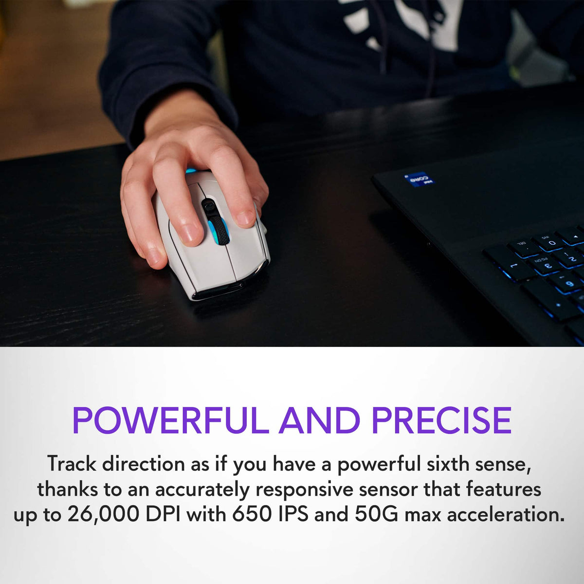 Alienware - AW620M Optical Gaming Mouse for PC with 7 Programmable Buttons - Wireless - Lunar Light