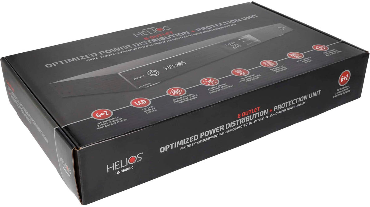 Ethereal - HELIOS 8-Outlet Unlimited Joules Surge Protector - Black Brushed Aluminum