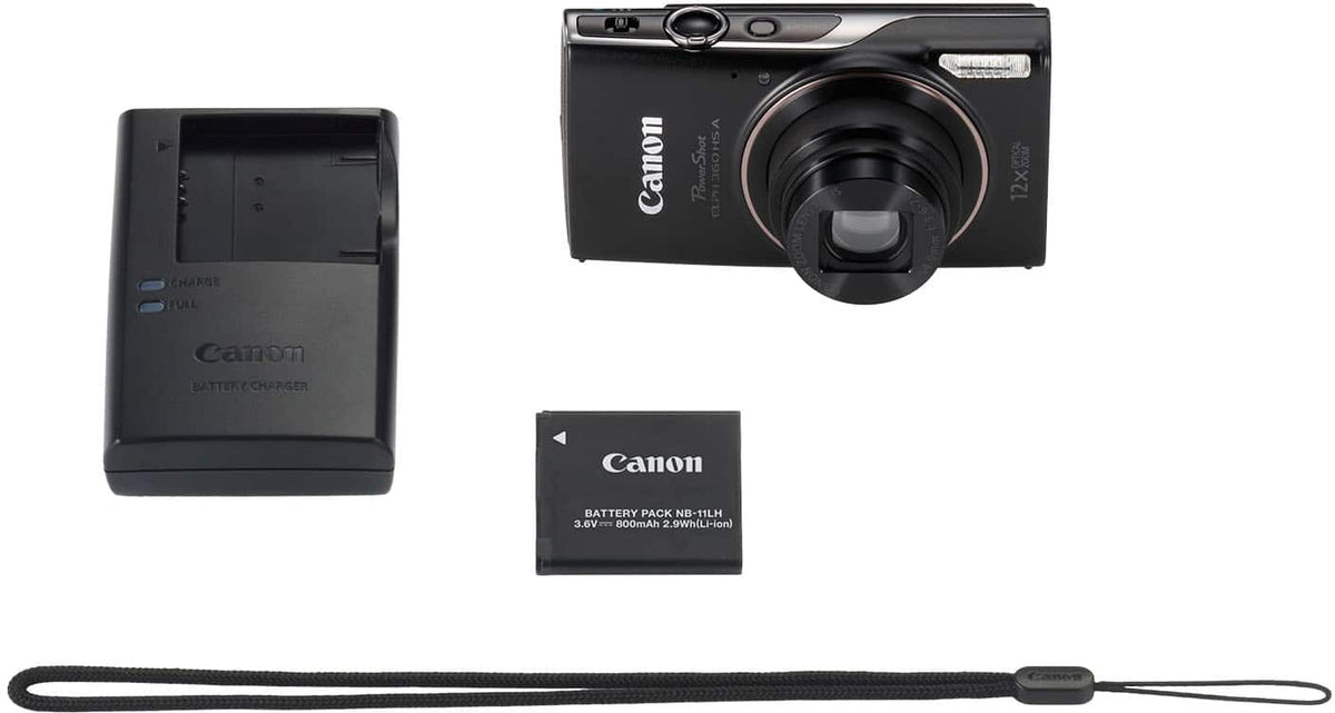 Canon - PowerShot ELPH 360 HS A Full HD Video 20.2-Megapixel Digital Camera - Black