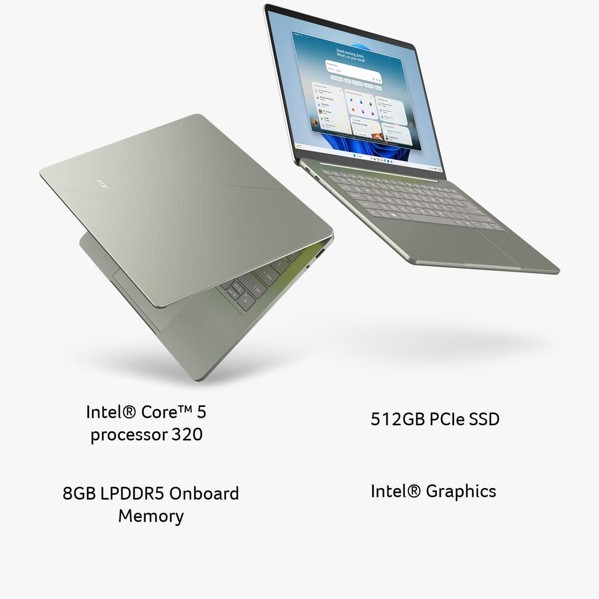 Acer - Swift Air 14 - 14" 2k LCD Laptop - Intel Core 5 Series 3 2026 - 8GB Memory – 512GB Storage - Sage