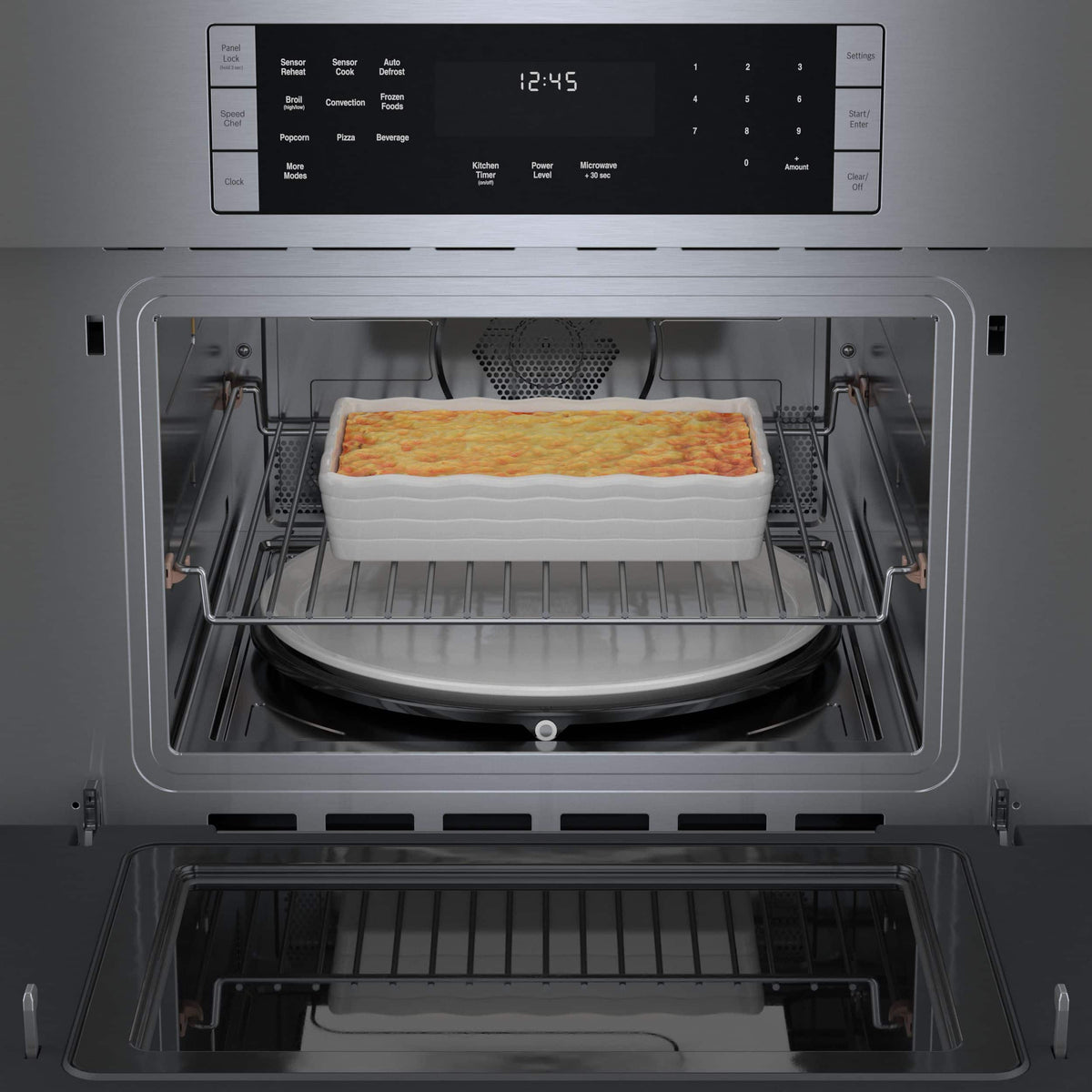 Bosch - 800 Series 1.6 Cu. Ft. Convection Built-In Microwave with Sensor Cooking - Stainless Steel