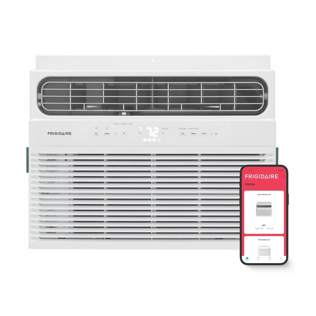 Frigidaire - 12,000 BTU 550 Sq. Ft. Smart Window Air Conditioner with Remote - White