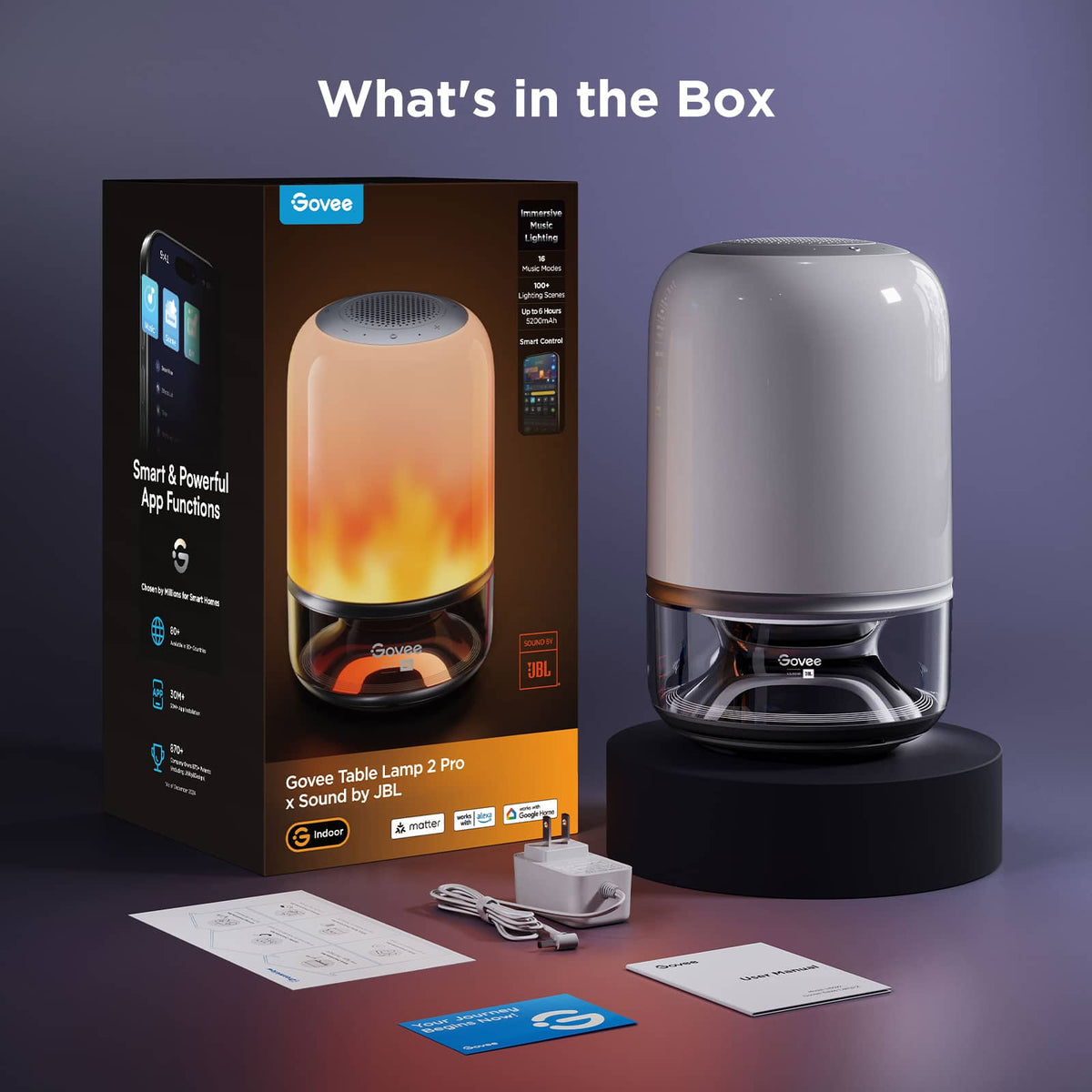 Govee - Smart Table Lamp 2 Pro Sound by JBL - Multi