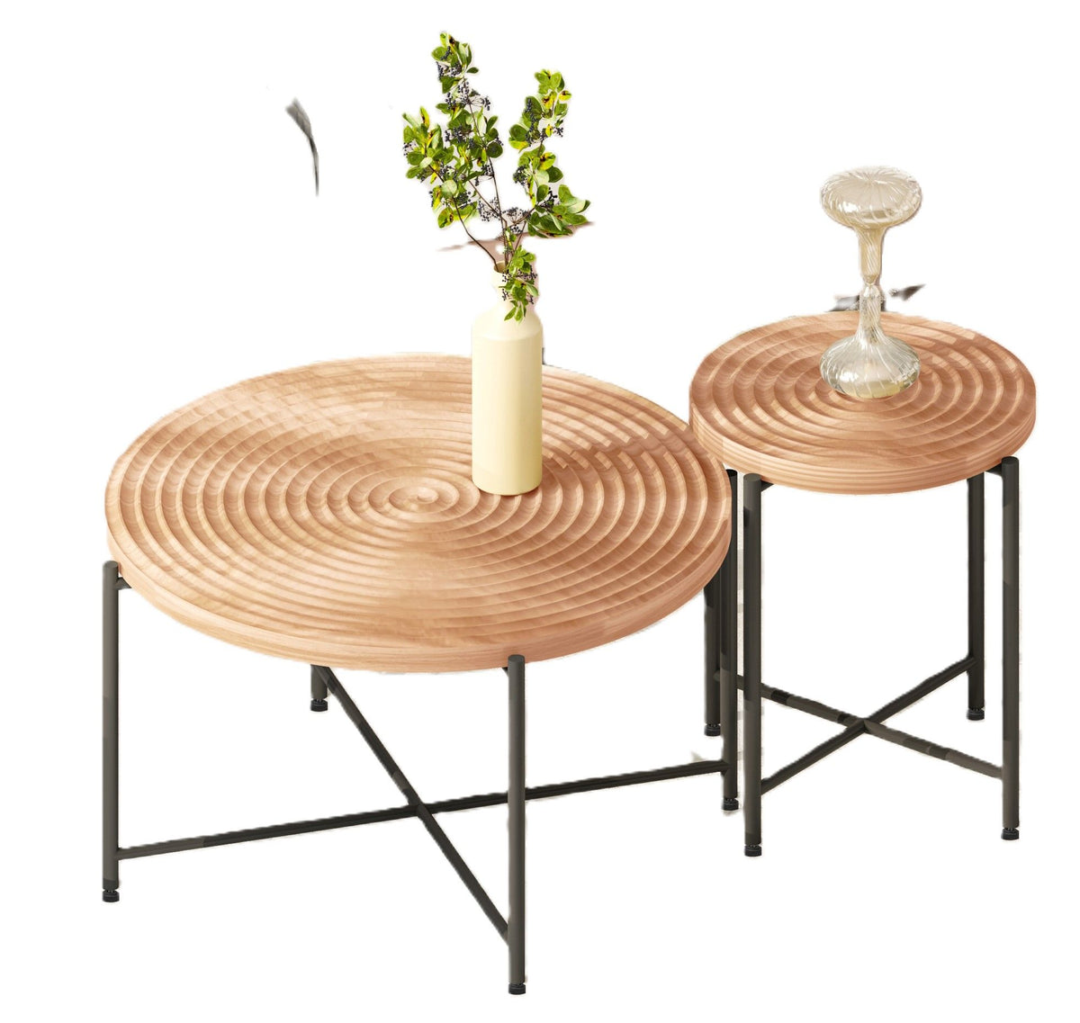 Coffee And End Table Set Waterproof Cover (Set of 2) - Natural Wood / Brown