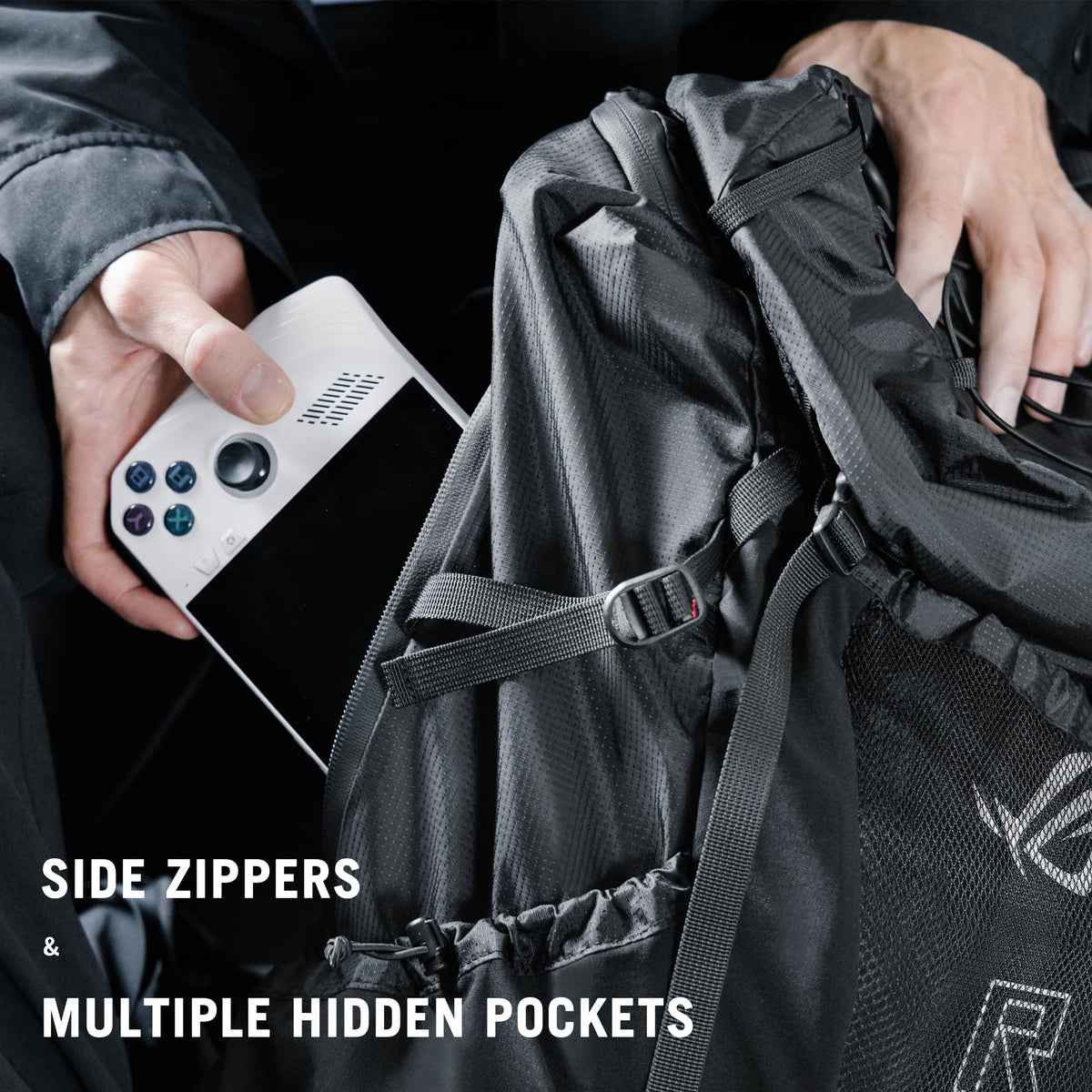 ASUS - ROG Archer ErgoAir 40L Lightweight Modular Gaming Backpack with 18" Laptop Compartment and Waterproof Rain Cover - Black