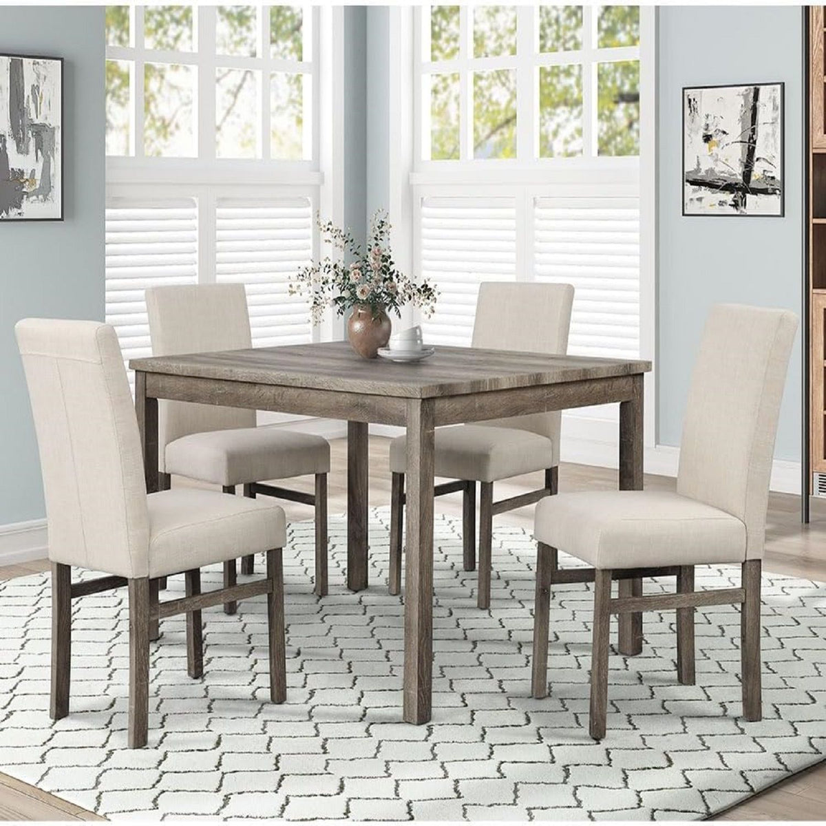 Silla de comedor tapizada de transición para cocina (juego de 2)
