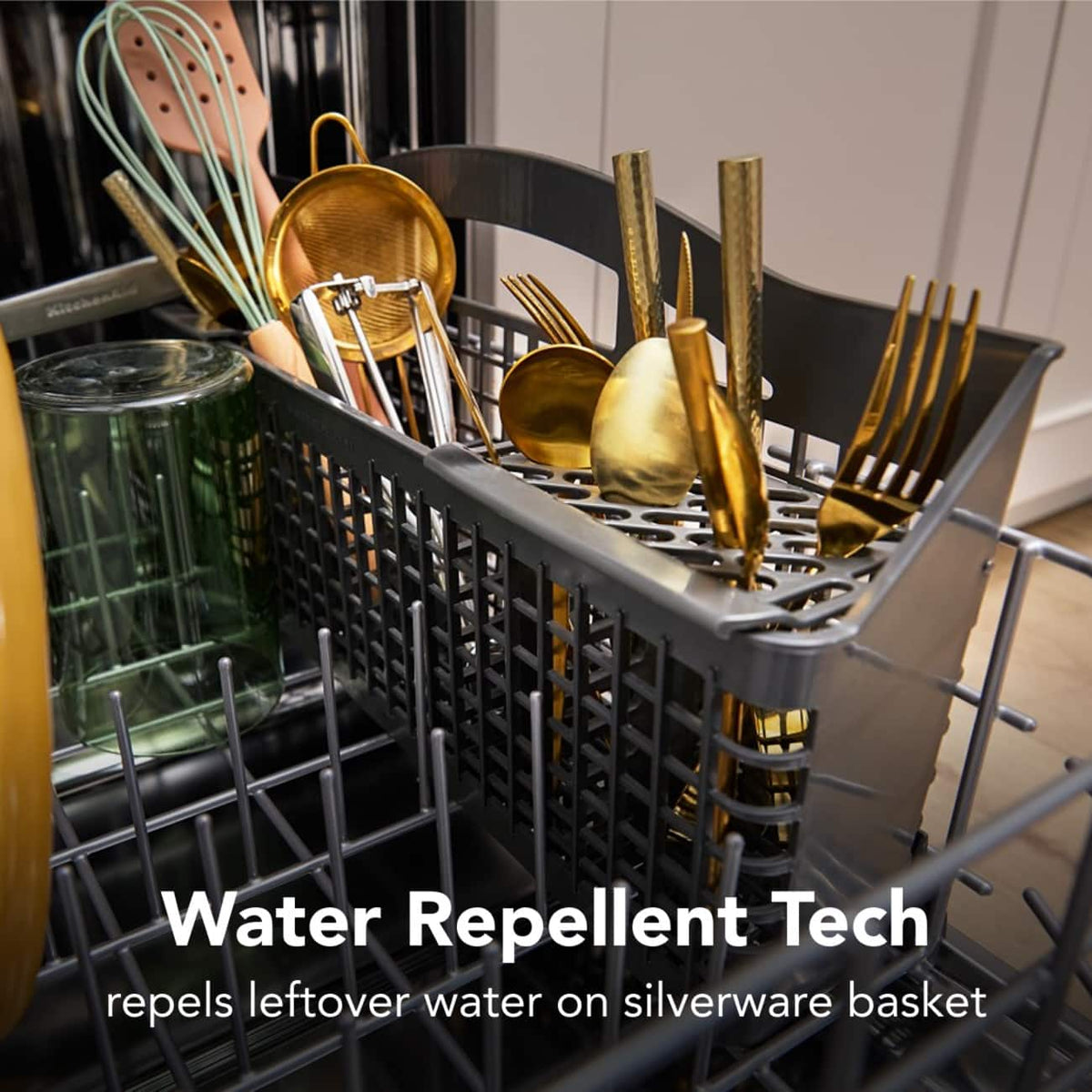 KitchenAid - 24 inch Top Control Built-In Dishwasher with Third Level Utensil Rack and 47 dBA - Stainless Steel
