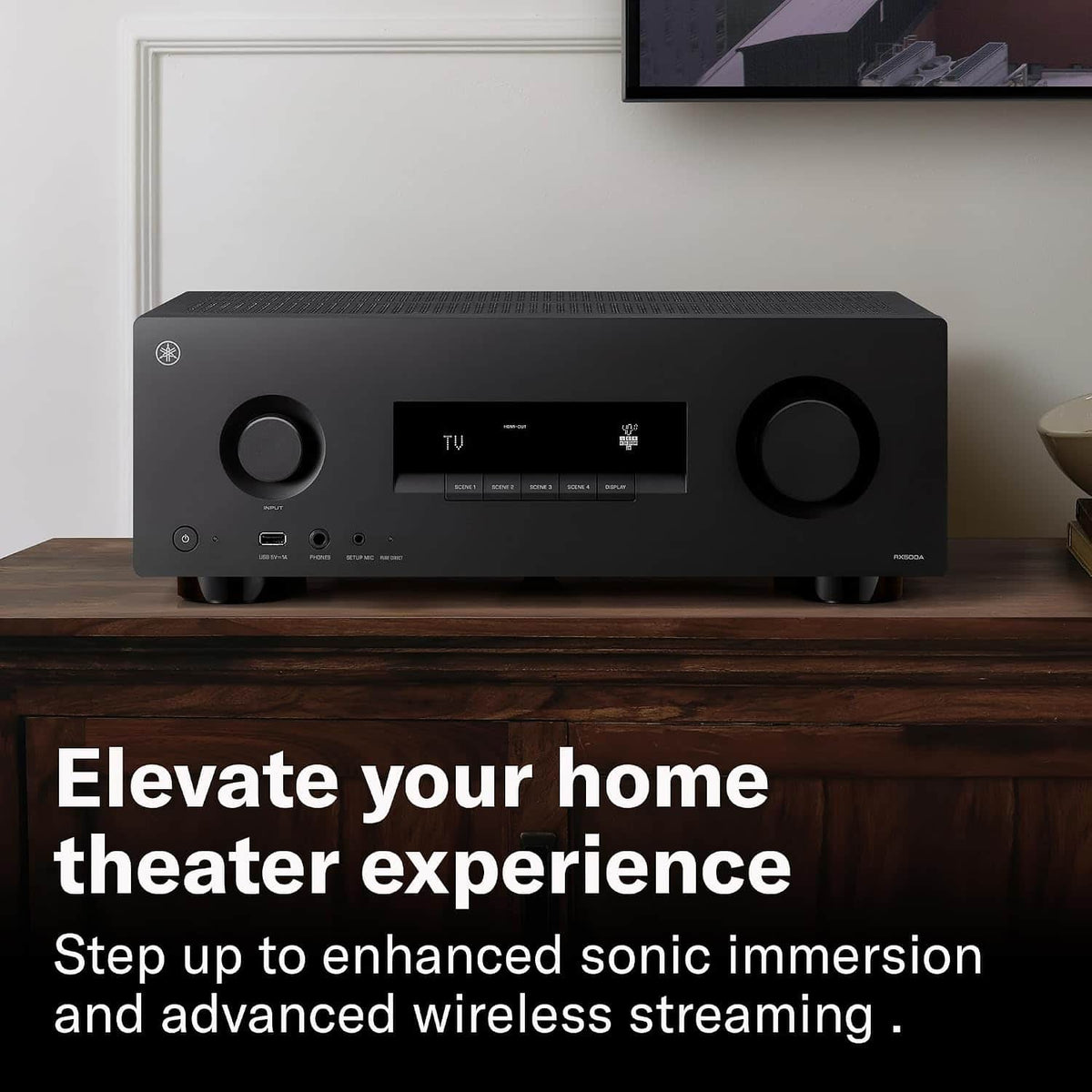 Yamaha - RX500ABL 7.2ch 8K Home Theater AV Receiver with Dolby Atmos (2026) - Black