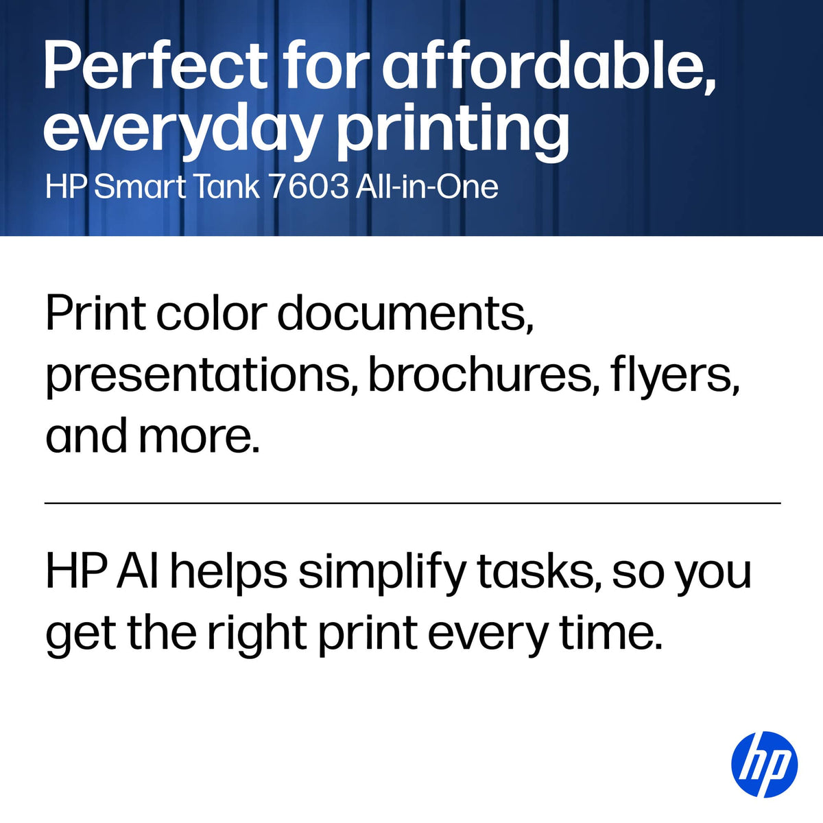 HP - Smart Tank 7603 Wireless All-in-One AI-Enabled Cartridge-Free Supertank Inkjet Printer w/ Fax and 3 Yrs of Ink Included¹ - Basalt