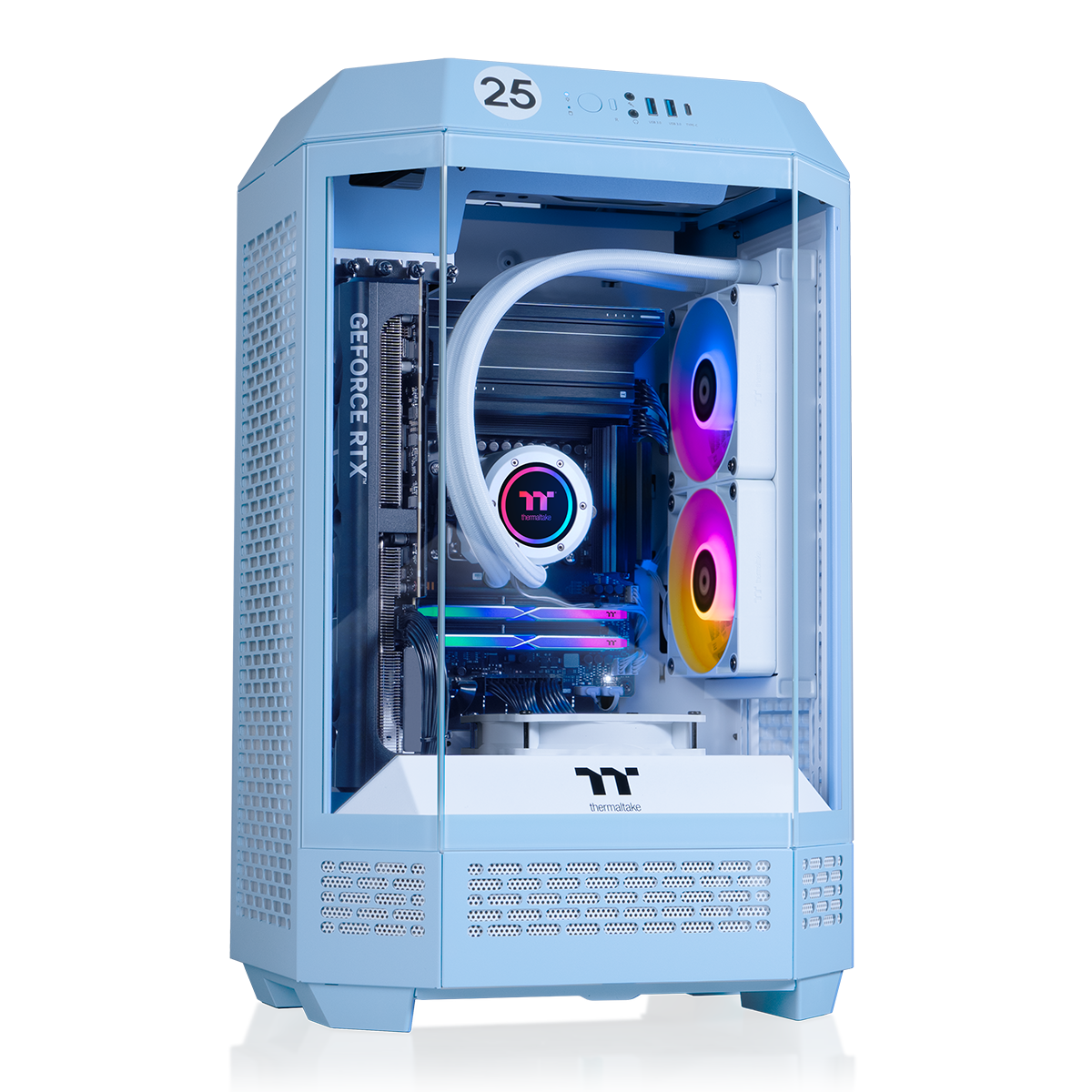 Thermaltake - LCGS Reactor 7870H Gaming Desktop AMD Ryzen 7 7800X3D 2025 32GB DDR5 Memory NVIDIA GeForce RTX 5070 2TB NVMe M.2 - Blue