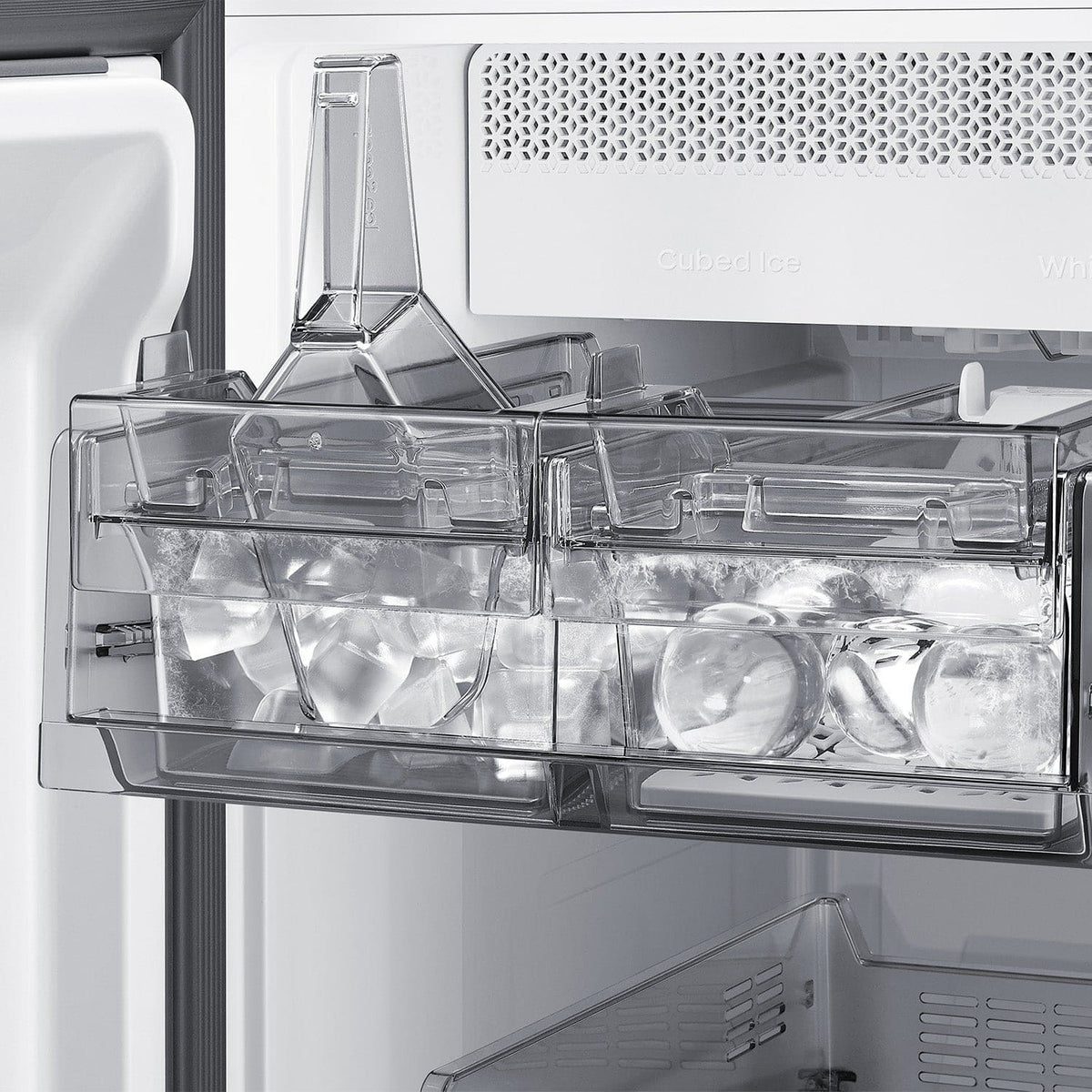 Samsung - 35 in. Wide Bespoke 22 cu. ft. Counter Depth 4-Door French Door Refrigerator with Zero Clearance Fit - White Glass