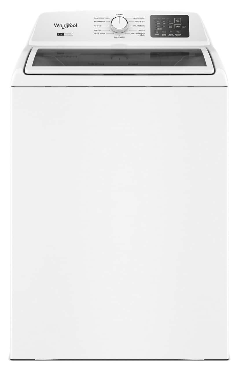 Whirlpool - 4.3 Cu. Ft. High-Eficiency Top Load Washer with 2-in-1 Removable Agitator and Soft Close Glass Lid - White