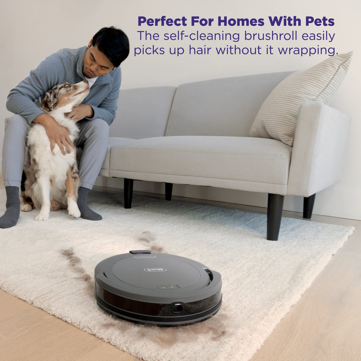 Shark - Navigator Robot Vacuum with SmartPath Navigation and Self-Cleaning Brushroll - Steel Grey