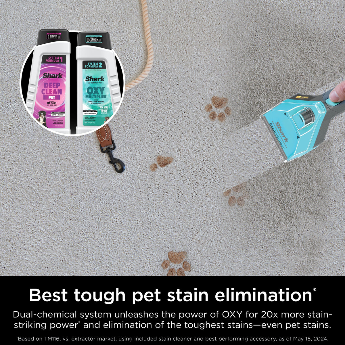 Shark - CarpetXpert HairPro Pet with StainStriker, Corded Upright Deep Carpet, Rug & Upholstery Cleaner, Pet Stain Remover - Gray