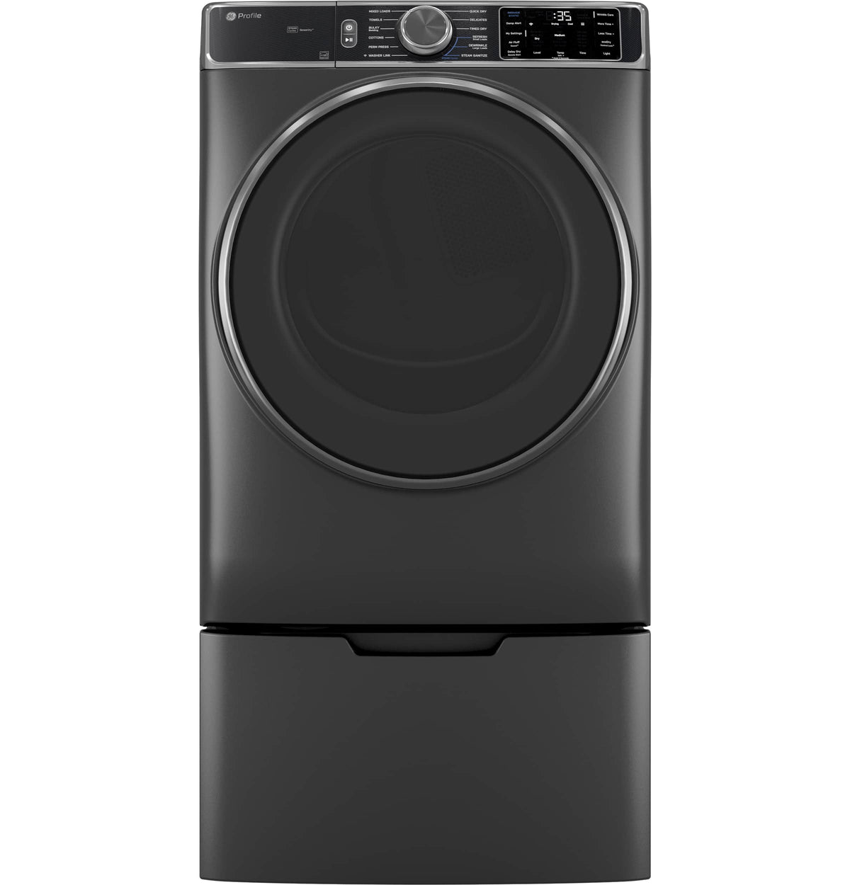 GE Profile - 7.8 Cu. Ft. Stackable Smart Electric Dryer with Steam and Sanitize Cycle - Carbon Graphite