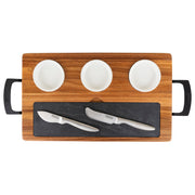 Viking - 7-piece Acacia Wood Slate Cheese Board-Charcuterie Set - Multicolor