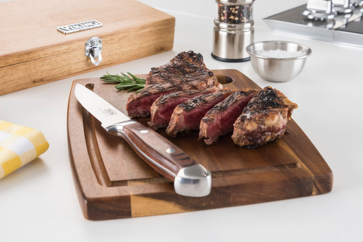 Viking - Pakkawood 6 Pc Steak Knife Set, with Box - Red