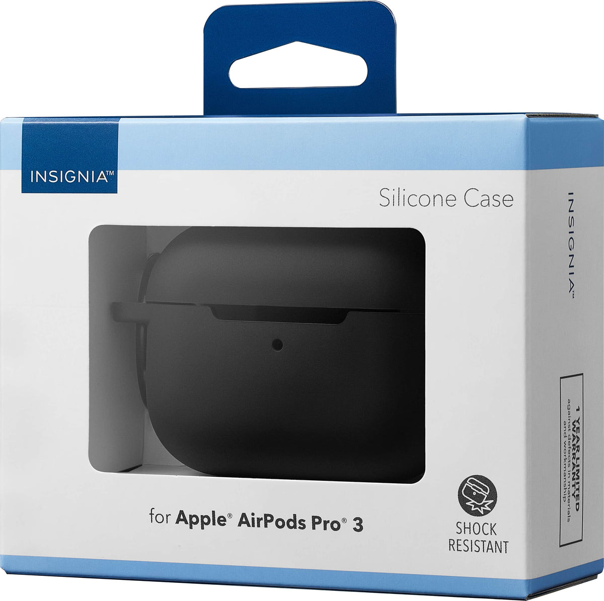 Insignia™ - Silicone Case for Apple AirPods Pro 3 - Black